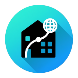 Hjemmenetværksikon med globusforbindelse